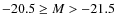 $-20.5 \geq M > -21.5$