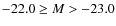 $-22.0 \geq M > -23.0$