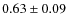 $0.63\pm0.09$