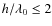 $h/\lambda_0 \leq 2$