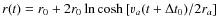 $r(t)=r_0 + 2 r_0 \ln \cosh \left[ v_a(t + \Delta t_0)/2 r_a \right]$