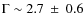 $\Gamma\sim 2.7~\pm ~0.6$