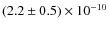 $(2.2\pm 0.5)\times 10^{-10}$