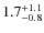 $1.7^{\rm +1.1}_{-0.8}$