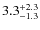$3.3^{\rm +2.3}_{-1.3}$