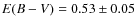 $E(B-V)=0.53\pm0.05$