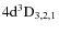 $\rm 4d^3D_{3,2,1}$