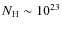 $N_{\rm H} \sim 10^{23}$