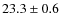 $23.3\pm0.6$