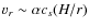 $v_r \sim \alpha c_s (H / r)$