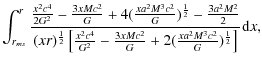 $\displaystyle \int_{r_{ms}}^{r}\displaystyle \frac{\frac{x^2 c^4}{2G^2}-\frac{3...
...}- \frac{3xMc^2}{G}+2 (\frac{x a^2 M^3 c^2}{G})^{\frac{1}{2}}\right]} {\rm d}x,$