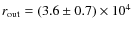 $r_{\rm out} = (3.6 \pm 0.7)
\times10^{4}$