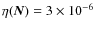$\eta(\vec{N})=3\times10^{-6}$
