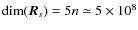 $\dim(\vec{R}_s)=5n\simeq 5\times 10^8$