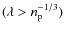 $(\lambda>n_{\rm p}^{-1/3})$