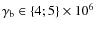 $\gamma _{\rm b}\in \{4;5\}\times 10^6$