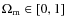 $\Omega_{\rm m}\in[0,1]$