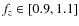 $f_{z}\in[0.9,1.1]$