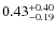$\rm0.43^{+0.40}_{-0.19}$