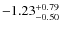 $\rm -1.23^{+0.79}_{-0.50}$
