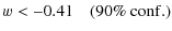 $\displaystyle w<-0.41 \quad (90\%~{\rm conf.})$