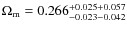 $\Omega_{\rm m}= 0.266^{+0.025+0.057}_{-0.023-0.042} $