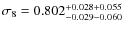 $\sigma_8=0.802^{+0.028+0.055}_{-0.029-0.060}$