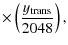 $\displaystyle \times\left(\frac{y_{\rm trans}}{2048}\right),$