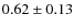 $0.62 \pm 0.13$