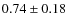 $0.74 \pm 0.18$