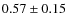 $0.57 \pm 0.15$