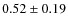$0.52 \pm 0.19$
