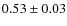 $0.53\pm0.03$
