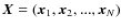 ${\vec X}=({\vec x}_1,{\vec
x}_2,...,{\vec x}_N)$