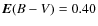 ${\vec E(B-V)} = 0.40$