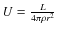 $U=\frac{L}{4 \pi \rho r^{2}}$