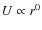 $U \propto r^0$