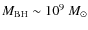 $M_{\rm BH}\sim10^{9}~M_{\odot}$