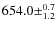 $654.0 \pm^{0.7}_{1.2}$