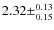 $2.32 \pm^{0.13}_{0.15}$