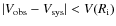 $\vert V_{\rm obs} -
V_{\rm sys}\vert < V(R_{\rm i})$