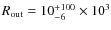 $R_{\rm out} =
10_{-6}^{+100}\times 10^3$
