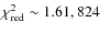 $\chi^2_{\rm red}\sim 1.61, 824$