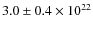 $3.0\pm0.4 \times 10^{22}$