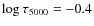 $\log
\tau_{5000} = -0.4$