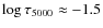 $\log \tau_{5000} \approx -1.5$