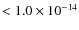 $<1.0\times 10^{-14}$