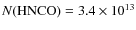 $N({\rm HNCO})=3.4\times10^{13}$
