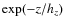 $\exp(-z/h_{z})$