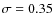 $\sigma = 0.35$